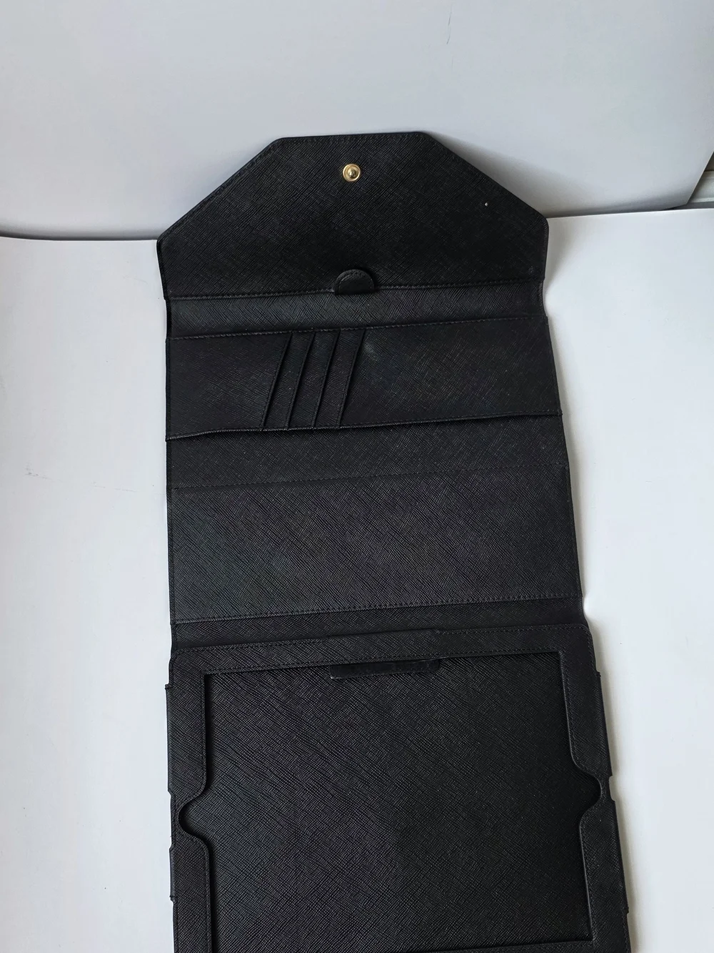 Michael Kors Black Saffiano Leather Ipad Tablet Case With Card Holder